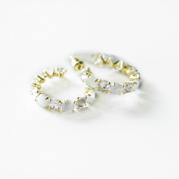 Open Opal Hoop Earrings