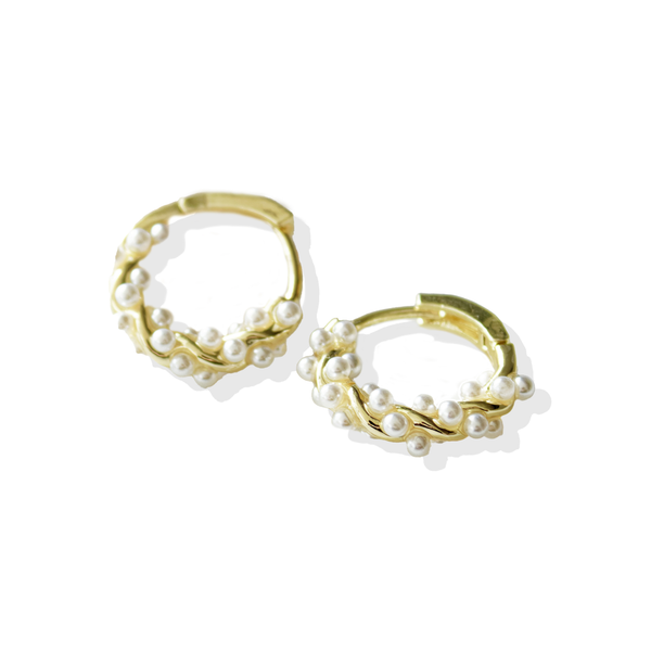 Mini Pearl Hoop Earrings