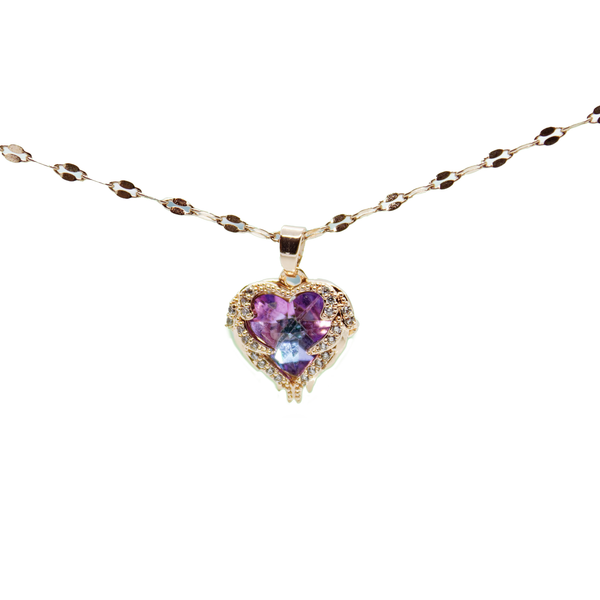 Rose Gold Crystal Heart Necklace